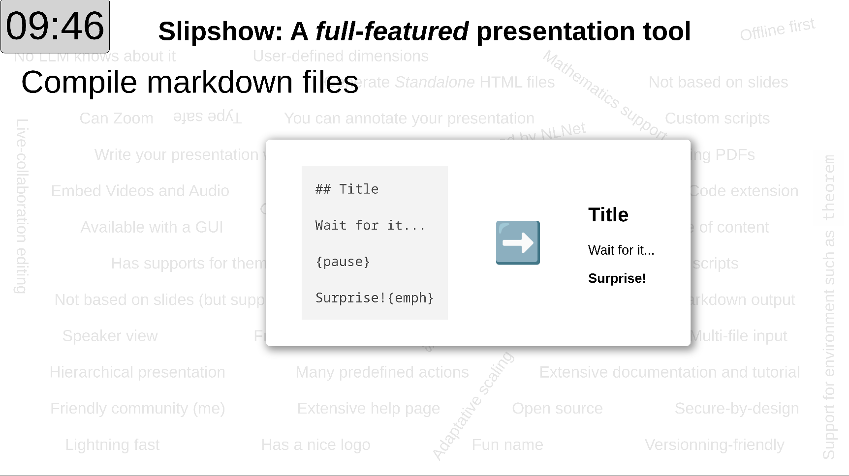 A screenshot presenting the three parts of the CDL presentation
